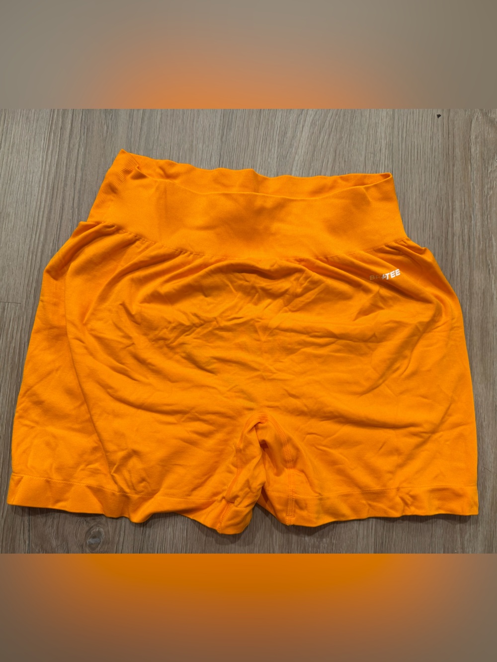 Women's High-Waist Athletic Shorts in Bright Orange